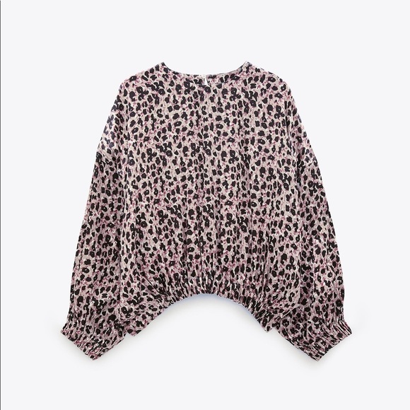 Zara | Sateen Leopard Top Oversized Size XS New With Tags - Picture 9 of 11